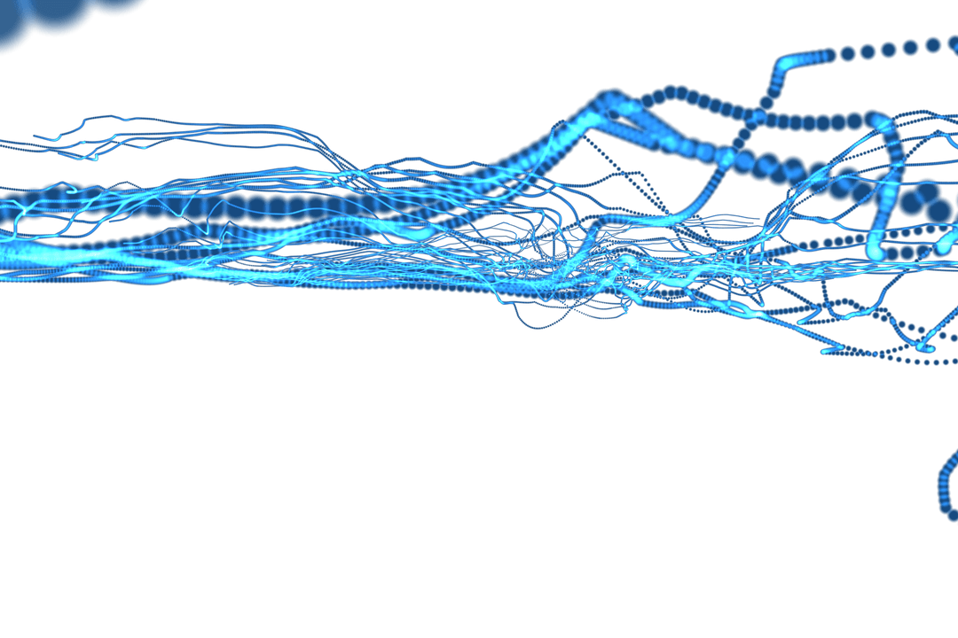 Transparent Digital Blue Dotted Lines Vector Illustration