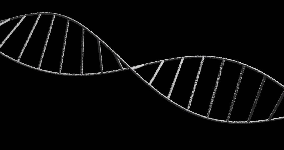 DNA Helix on Black Background Representing Genetic Science