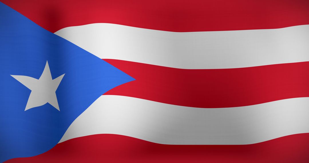 Waving Puerto Rico National Flag Symbolizing Pride