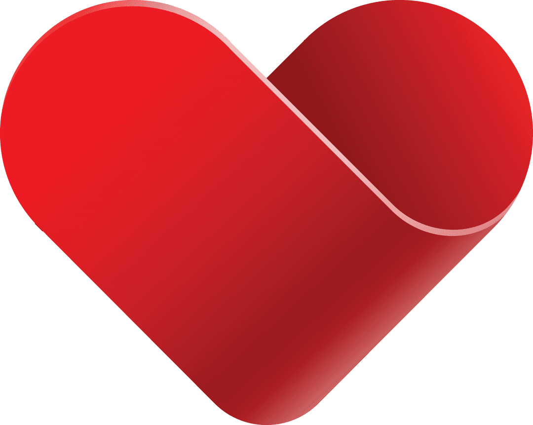 Digital Red Heart on Transparent Background for Love Illustrations
