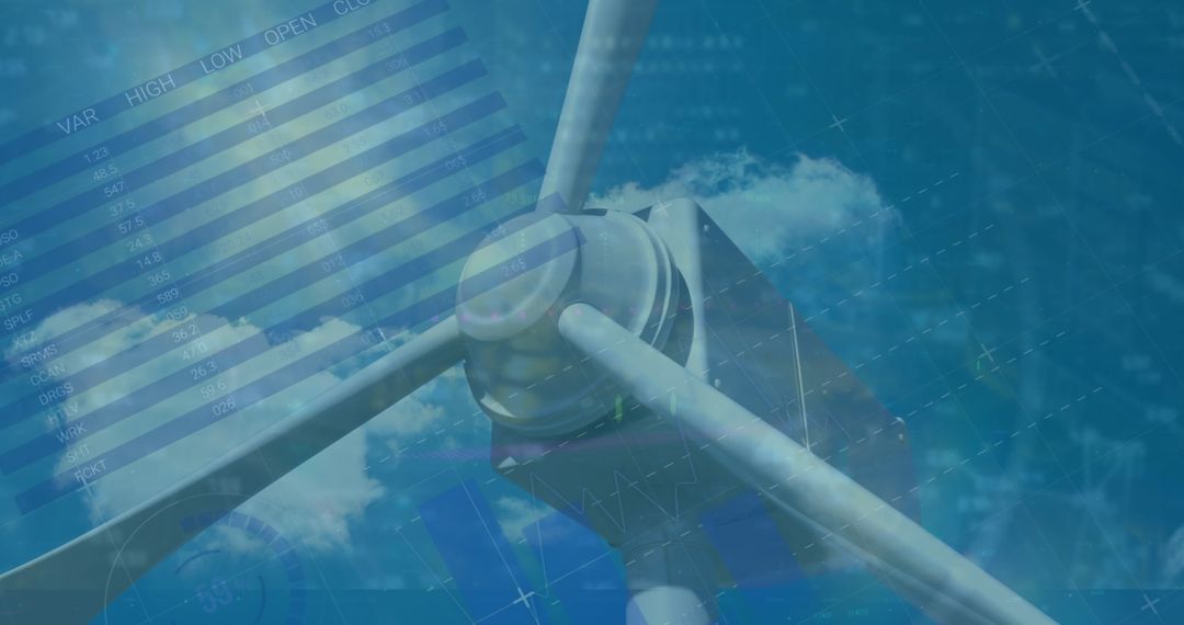 Digital Wind Turbine Overlay on Financial Analytics Interface