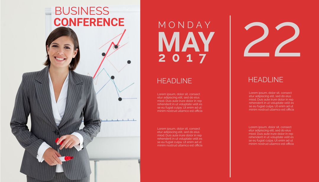 Business Conference Presentation Template Featuring Businesswoman - Download Free Stock Templates Pikwizard.com