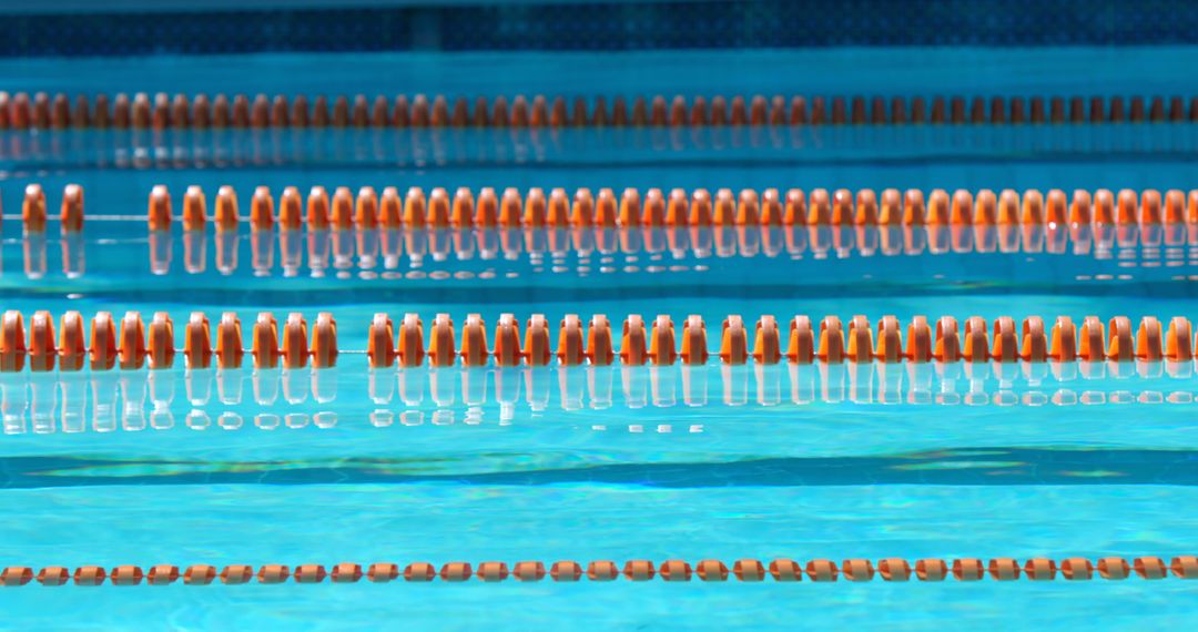 Empty Competitive Swimming Pool with Floating Lane Dividers - Free Images, Stock Photos and Pictures on Pikwizard.com