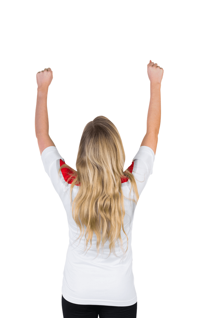 Transparent Joyful Football Fan Cheering Enthusiastically
