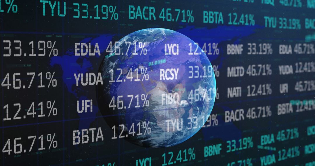Global Financial Data with Planet Earth Background