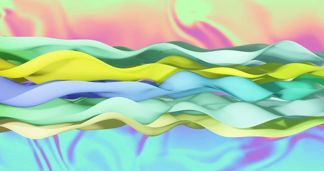 Vibrant Wavy Layers on Abstract Pastel Background