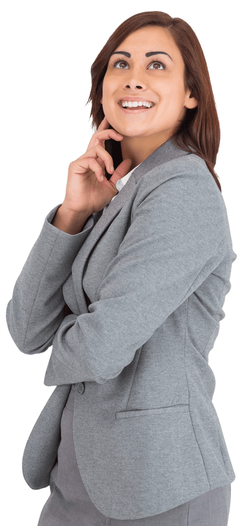 Smiling Businesswoman on Transparent Background, Isolated Professional Pose