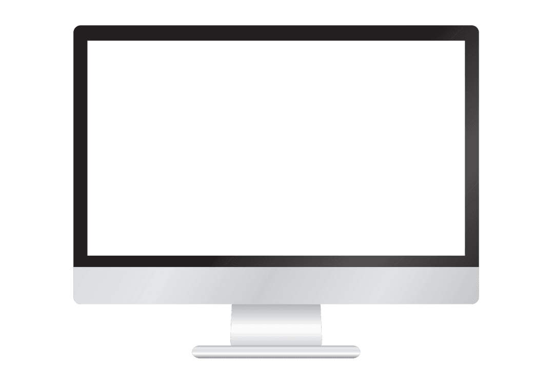 Digital Computer Monitor Illustration on Transparent Background