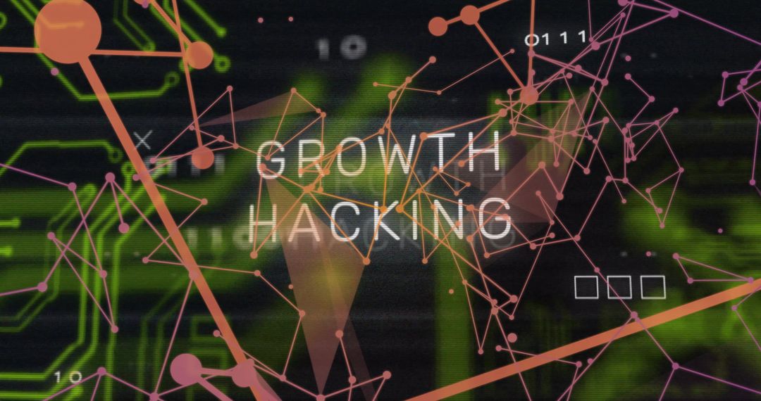 Growth Hacking Concept on Digital Interface with Network Graphics