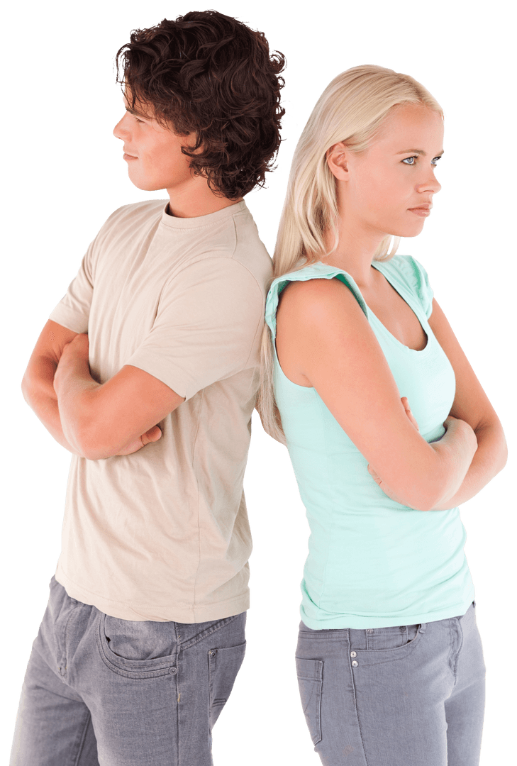 Transparent Couple in Conflict, Back to Back Positioning