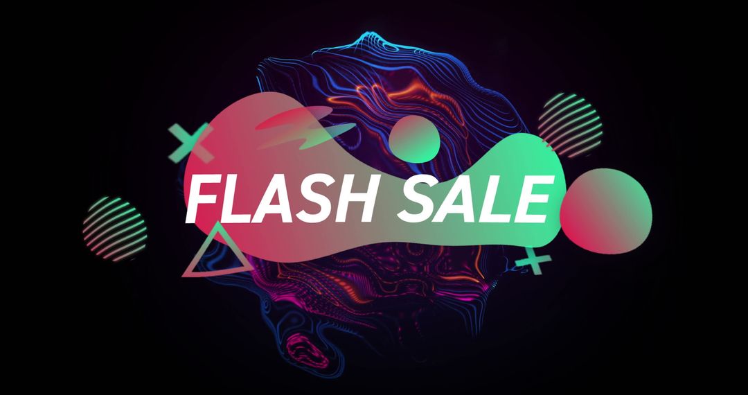 Vibrant Flash Sale Digital Banner with Abstract Shapes