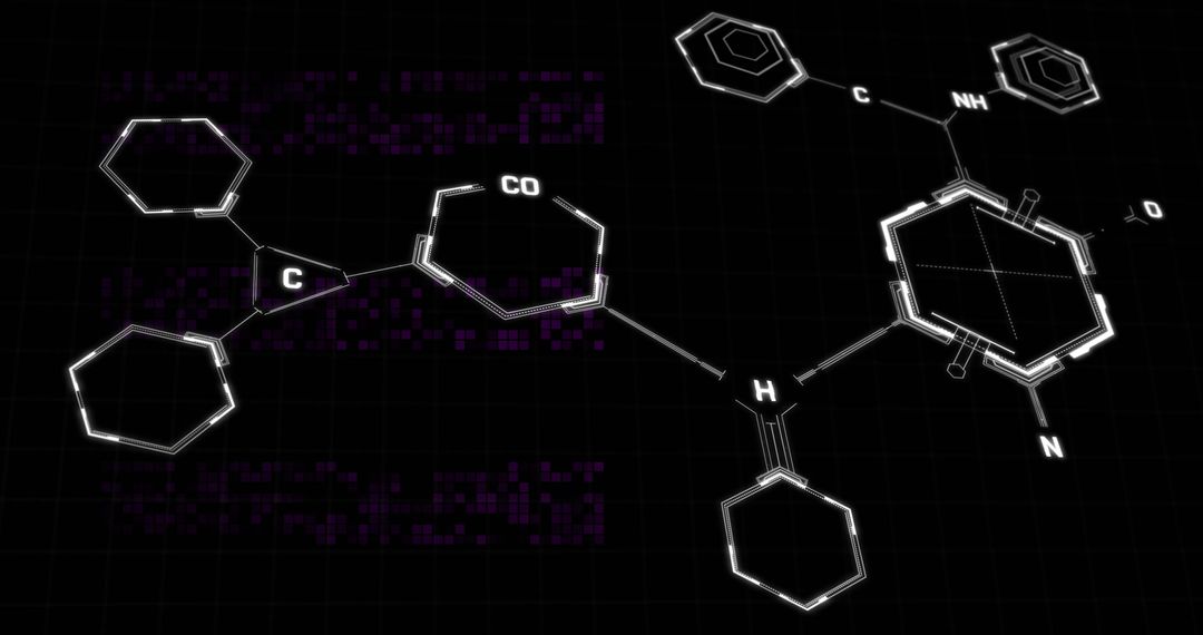 Complex Chemical Structure on Dark Interface Background