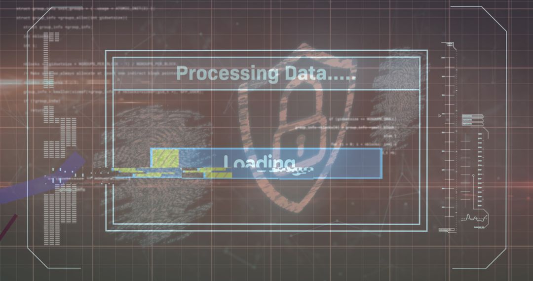 Digital interface showing cybersecurity data processing