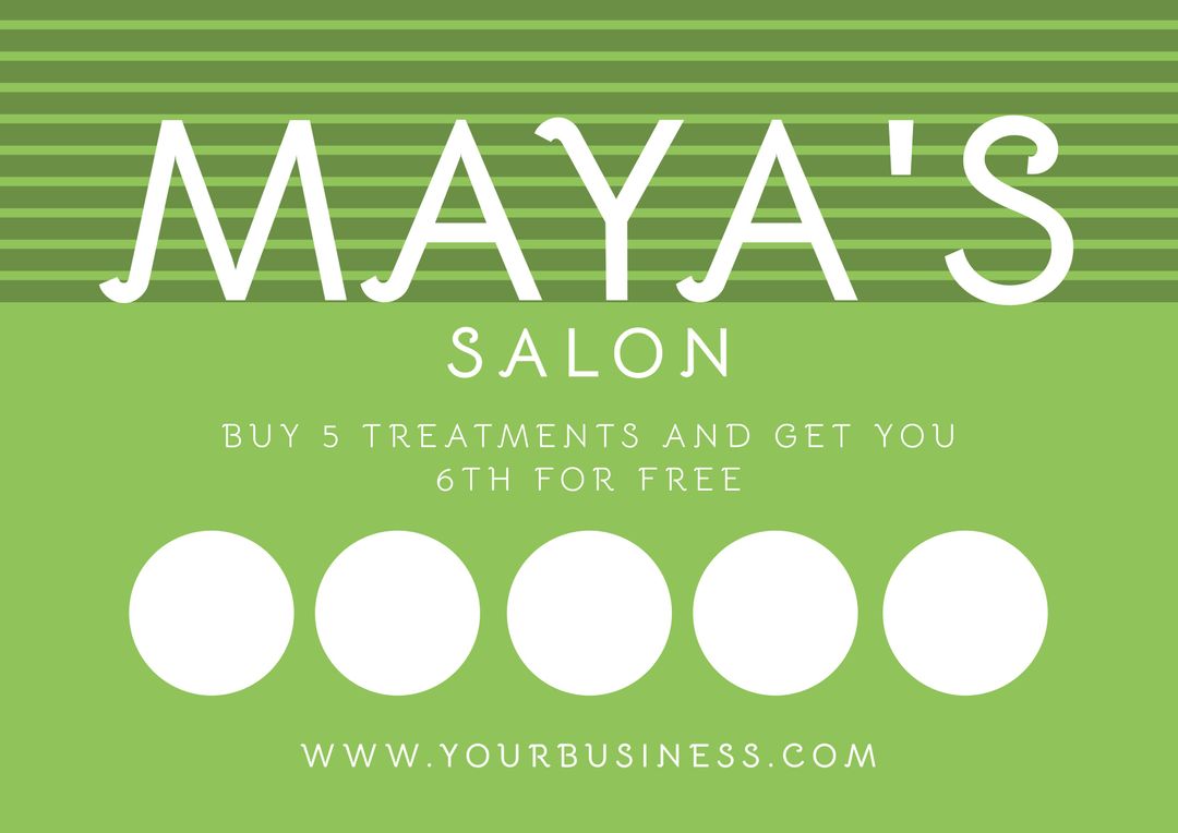 Salon Promotional Flyer for Loyalty Reward Program with Green Striped Background - Download Free Stock Templates Pikwizard.com