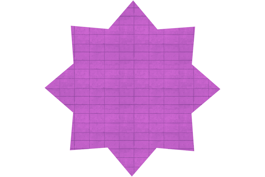 Transparent Geometric Purple Star Shape Vector with Grid
