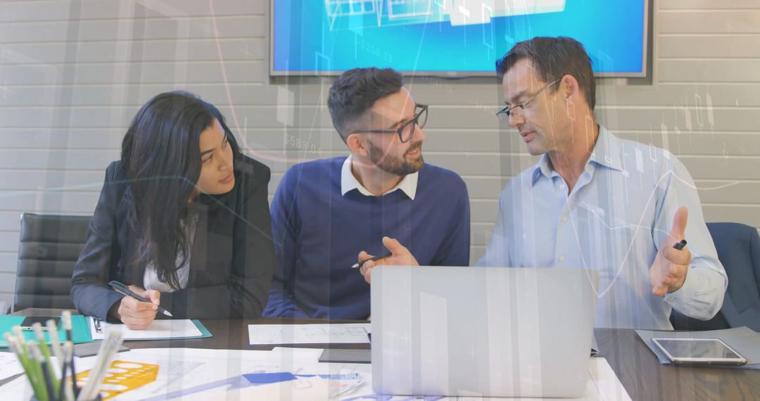 Business Team Analyzing Financial Data Collaborative Meeting