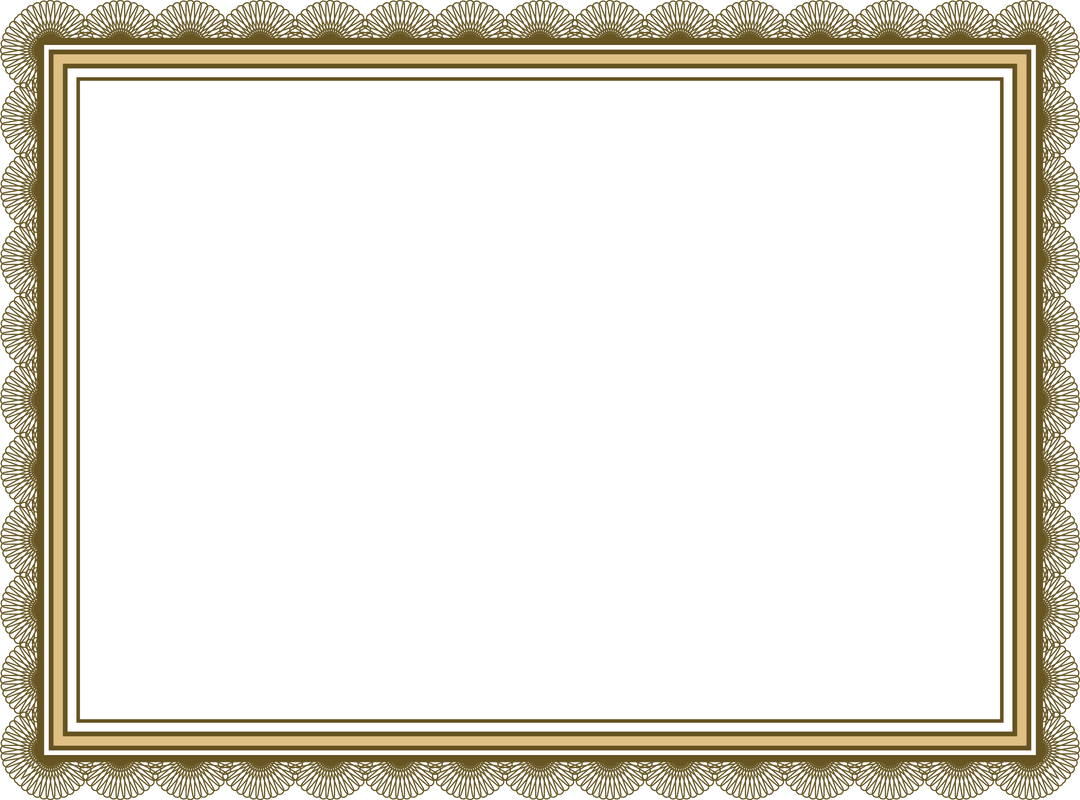 Elegant Golden Frame with Transparent Background for Versatile Use