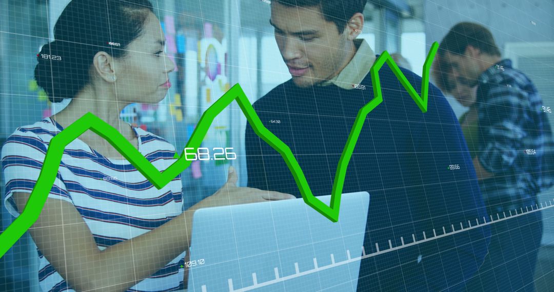 Business Team Discussing Data with Financial Growth Projection