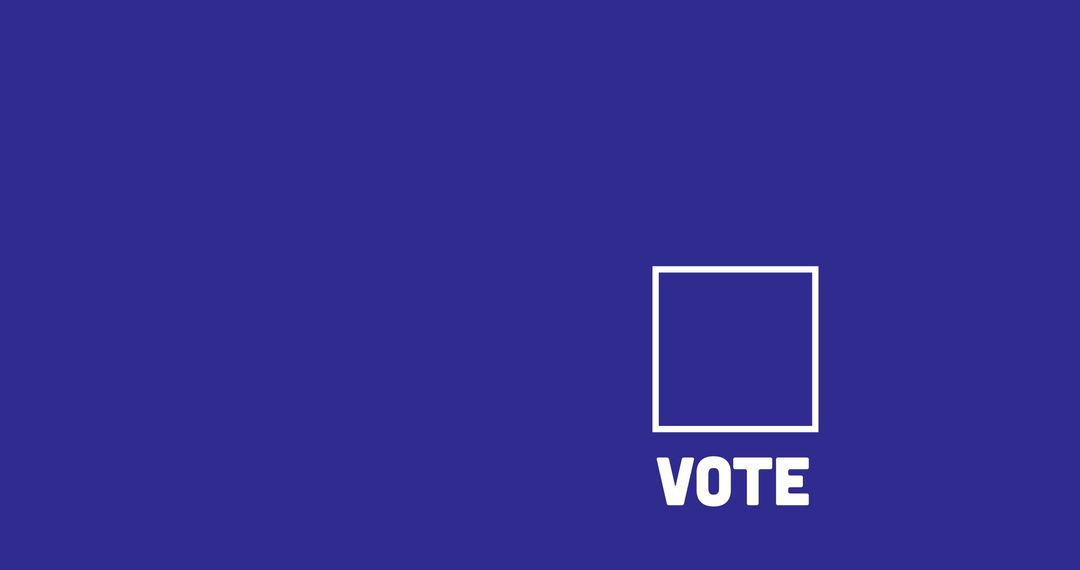 White Hand Pointing at Vote Box on Blue Background