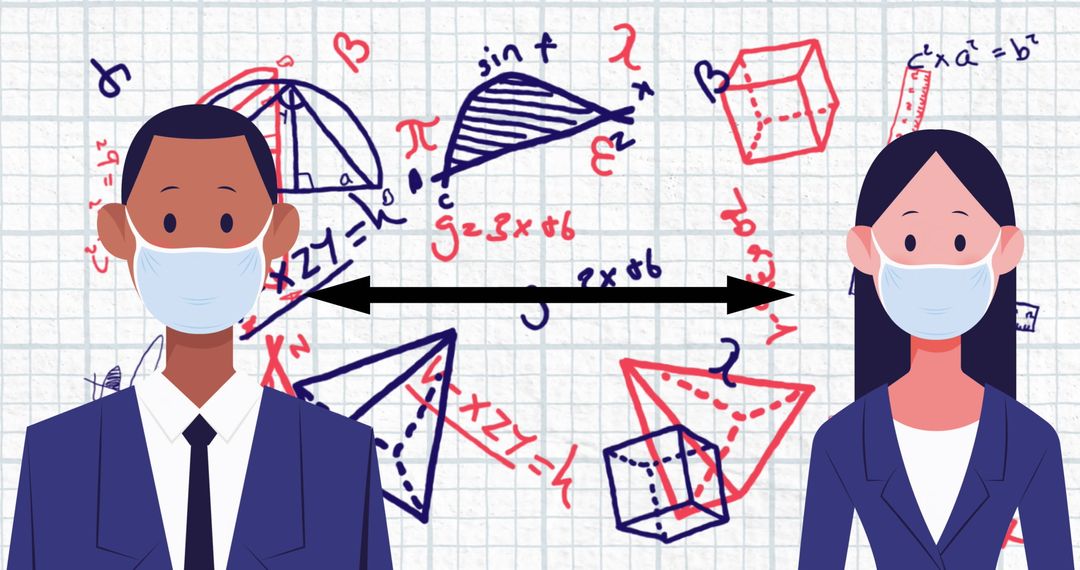 Social Distancing in Education Illustrating Safe Learning