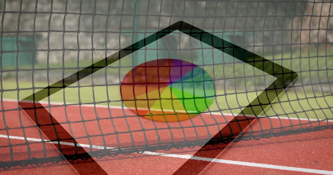 Digital Spin Over Tennis Court Background