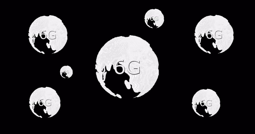 Digital Transformation with 6G Network Symbols on Black