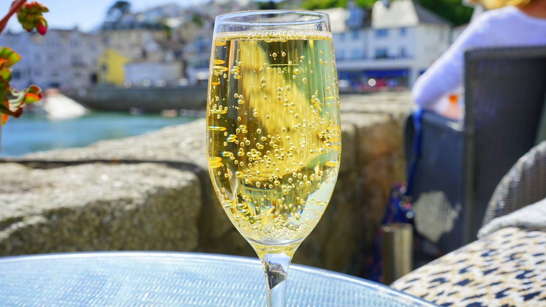 Sparkling Wine Glass by Waterside Café