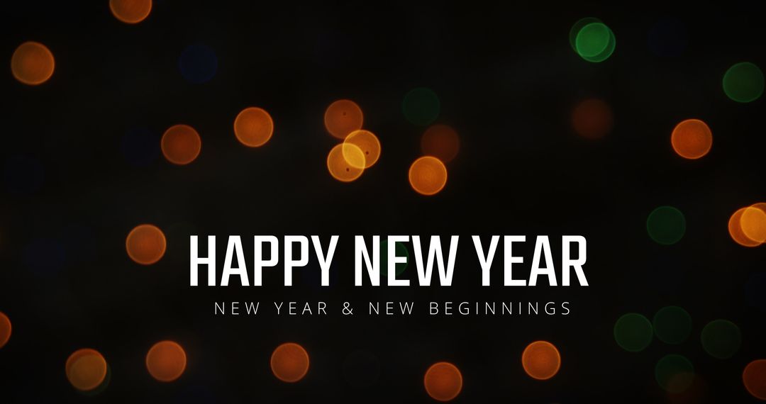 Happy New Year Festive Celebration Background with Bokeh Lights