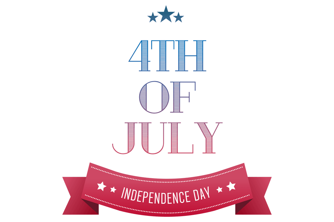 Transparent 4th of July Independence Day Celebration Text Design