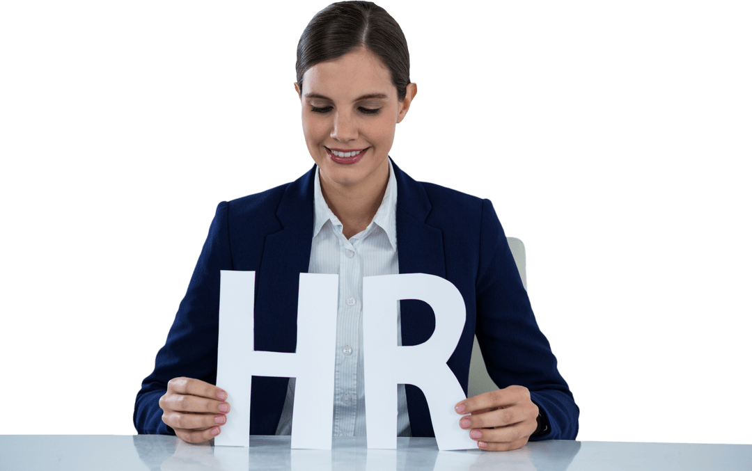 HR Professional Holding Transparent Letters