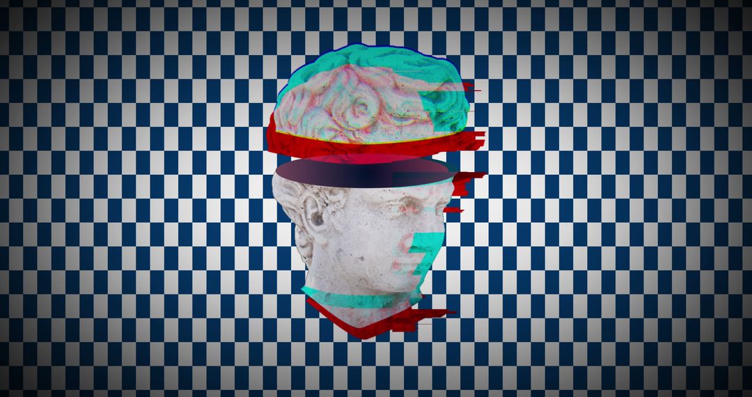 Avant-Garde Sculpture with Digital Distortion Effect