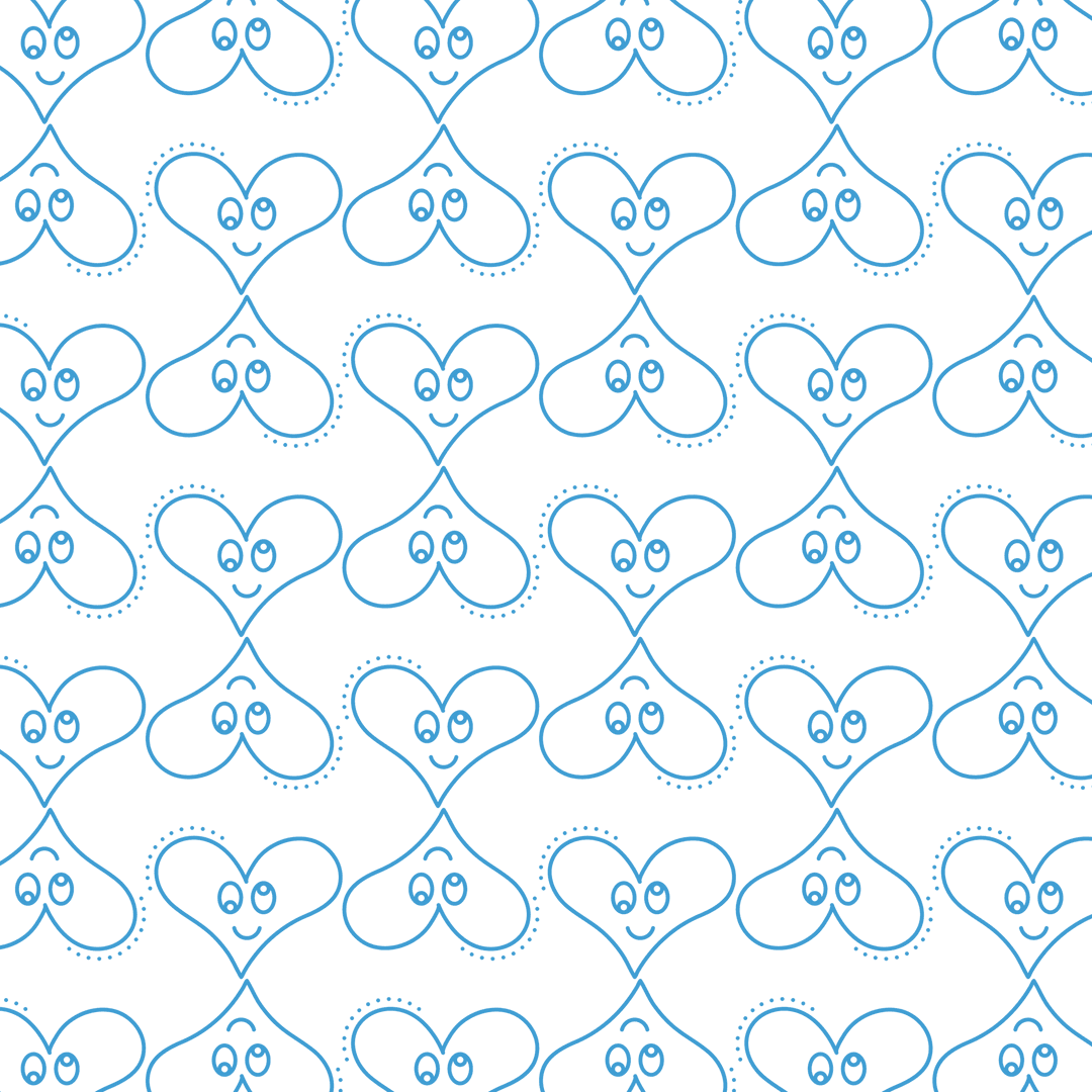 Blue Heart Pattern Seamless Transparent Background Design