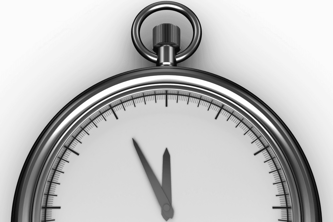 Silver Stopwatch Illustration on Transparent Background