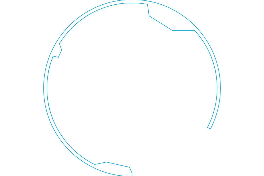 Futuristic Digital Blue Circle on Transparent Background