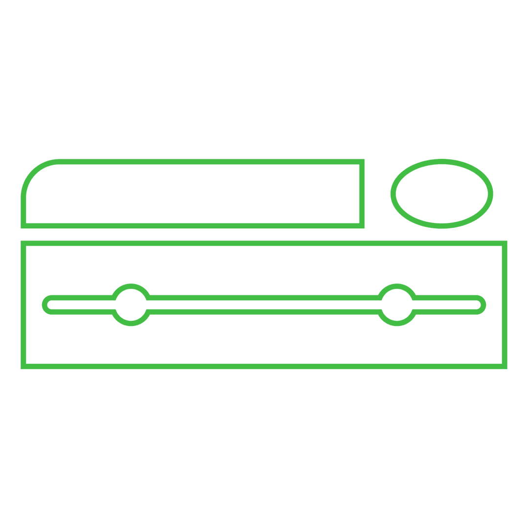 Minimal Green Geometric Outline on Transparent Background