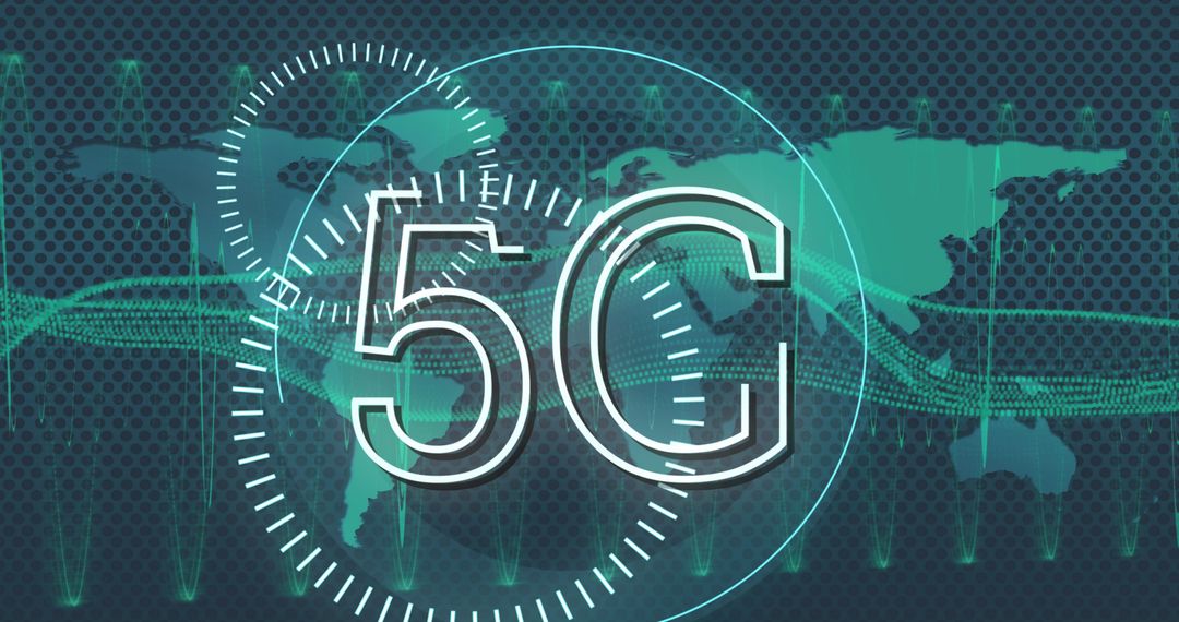 5G Connectivity Technology with Global Map Overlay