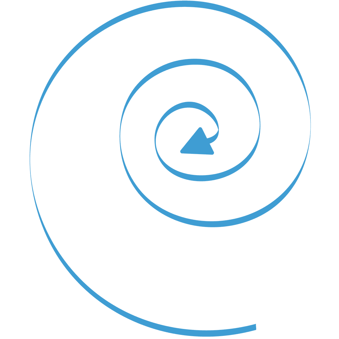 Blue Spiral Arrow on Transparent Background, Direction Illustration
