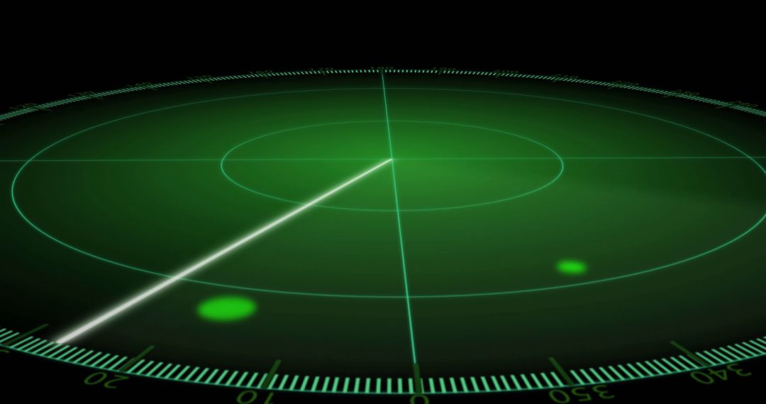 Green Radar Screen Displaying Moving Signal