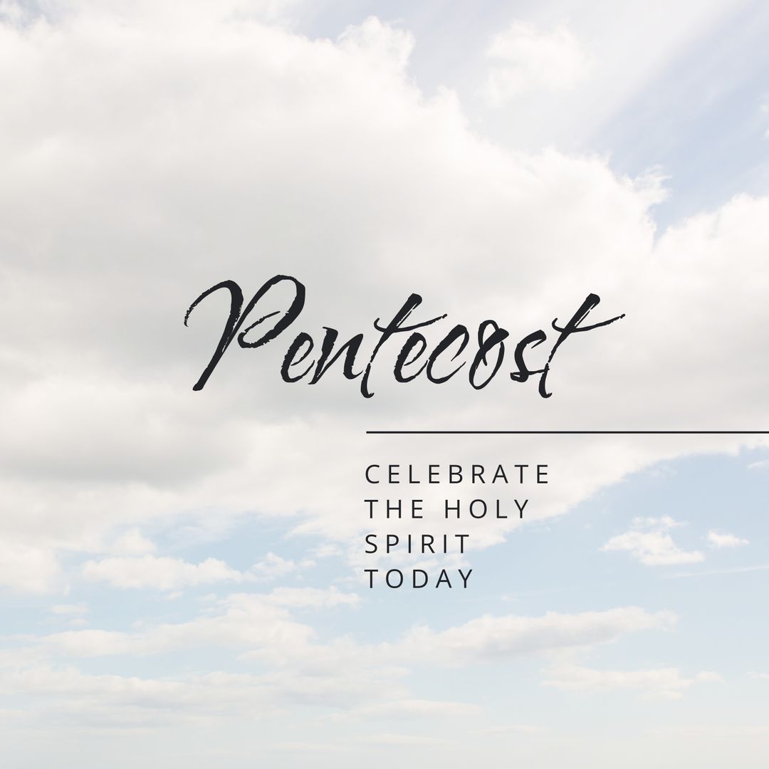 Pentecost Celebration Message on Cloudy Sky - Download Free Stock Templates Pikwizard.com