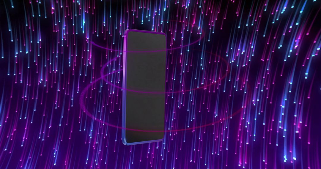 Futuristic Smartphone with Digital Light Trails Illumination