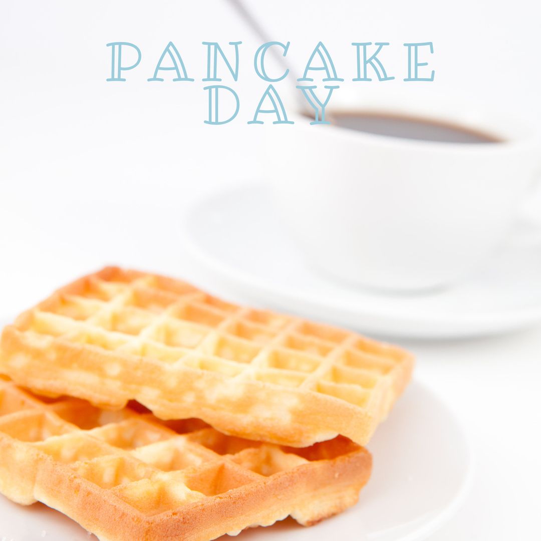 Close-Up of Waffles and Coffee for Pancake Day Celebration - Download Free Stock Templates Pikwizard.com