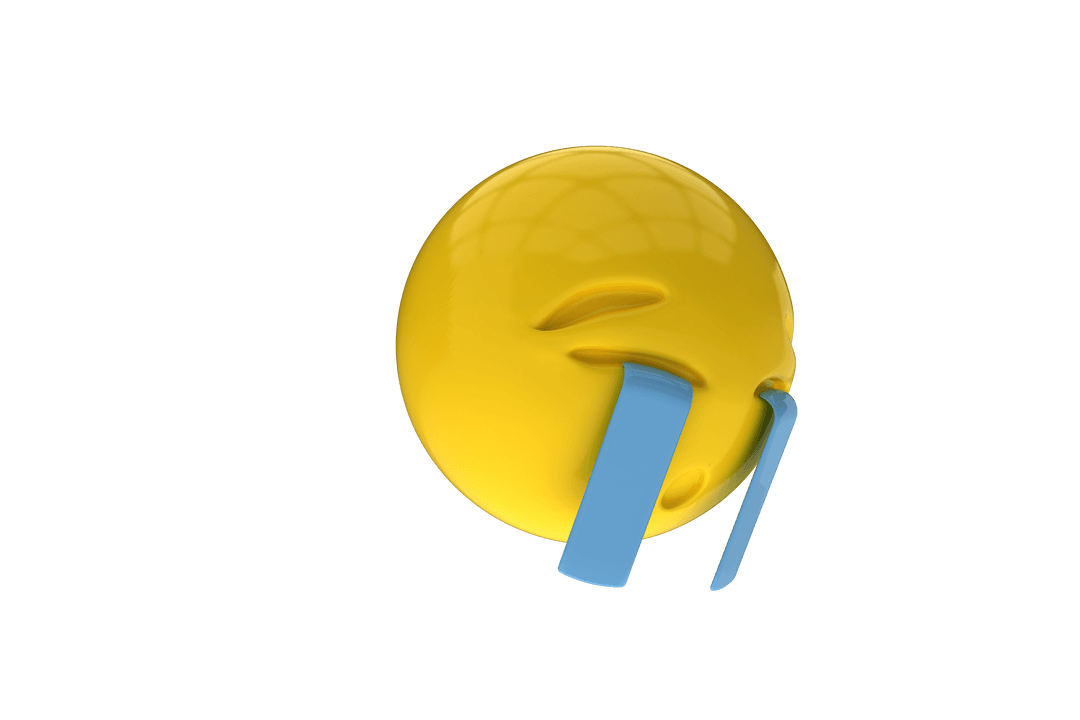 Transparent 3D Tearful Yellow Emoji