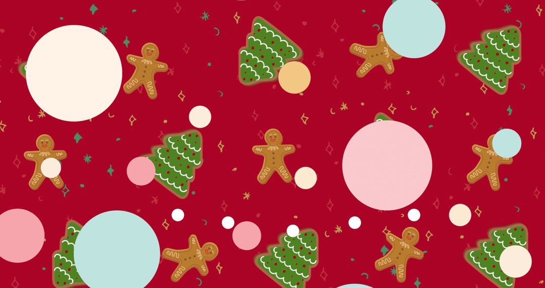 Festive Holiday Pattern with Gingerbread Men and Christmas Trees - Free Images, Stock Photos and Pictures on Pikwizard.com