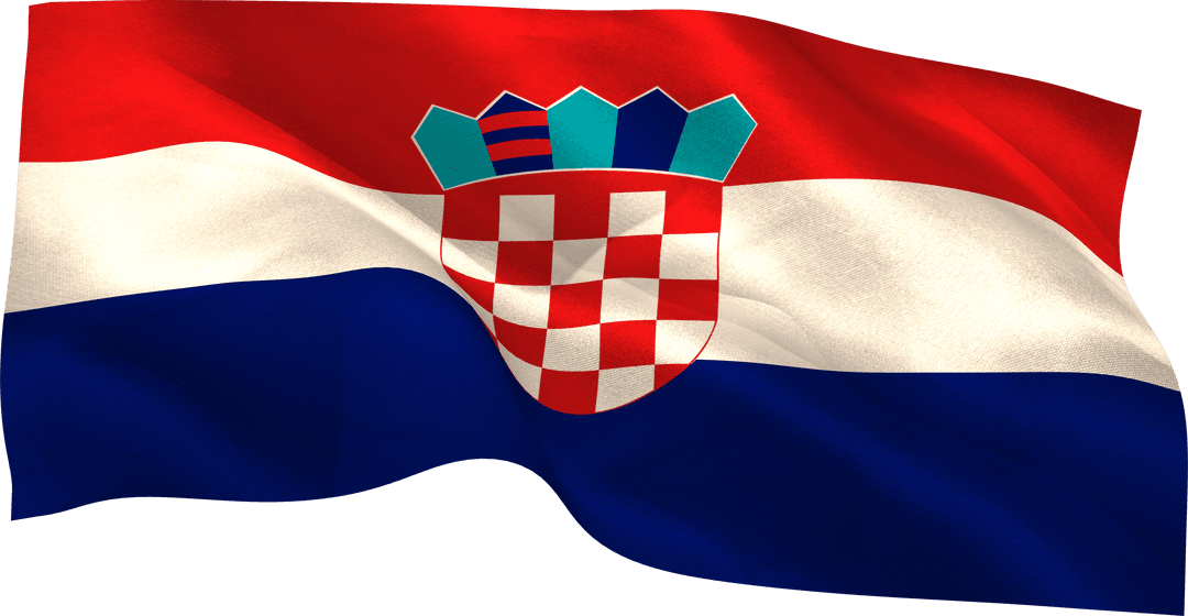 Croatia Flag Illustration with Transparent Background