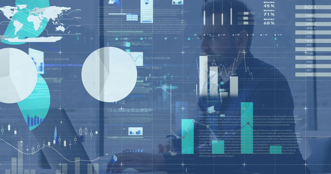 Businessman Engaged in Data Analysis with Digital Interface