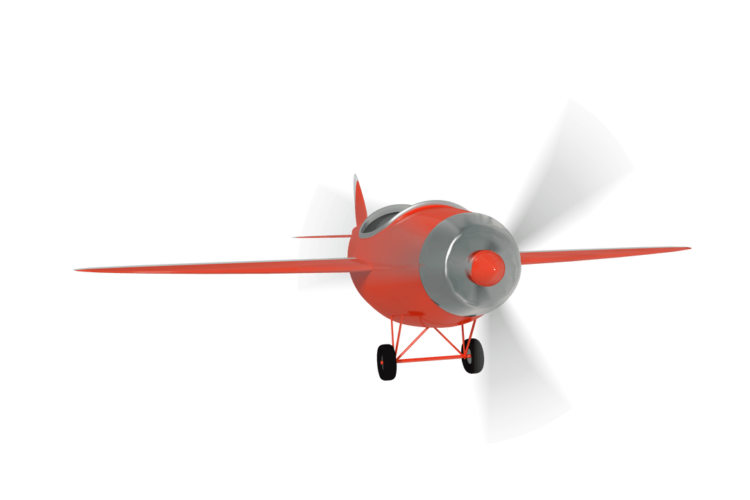 Red Airplane Illustration on Transparent Background for Travel Theme