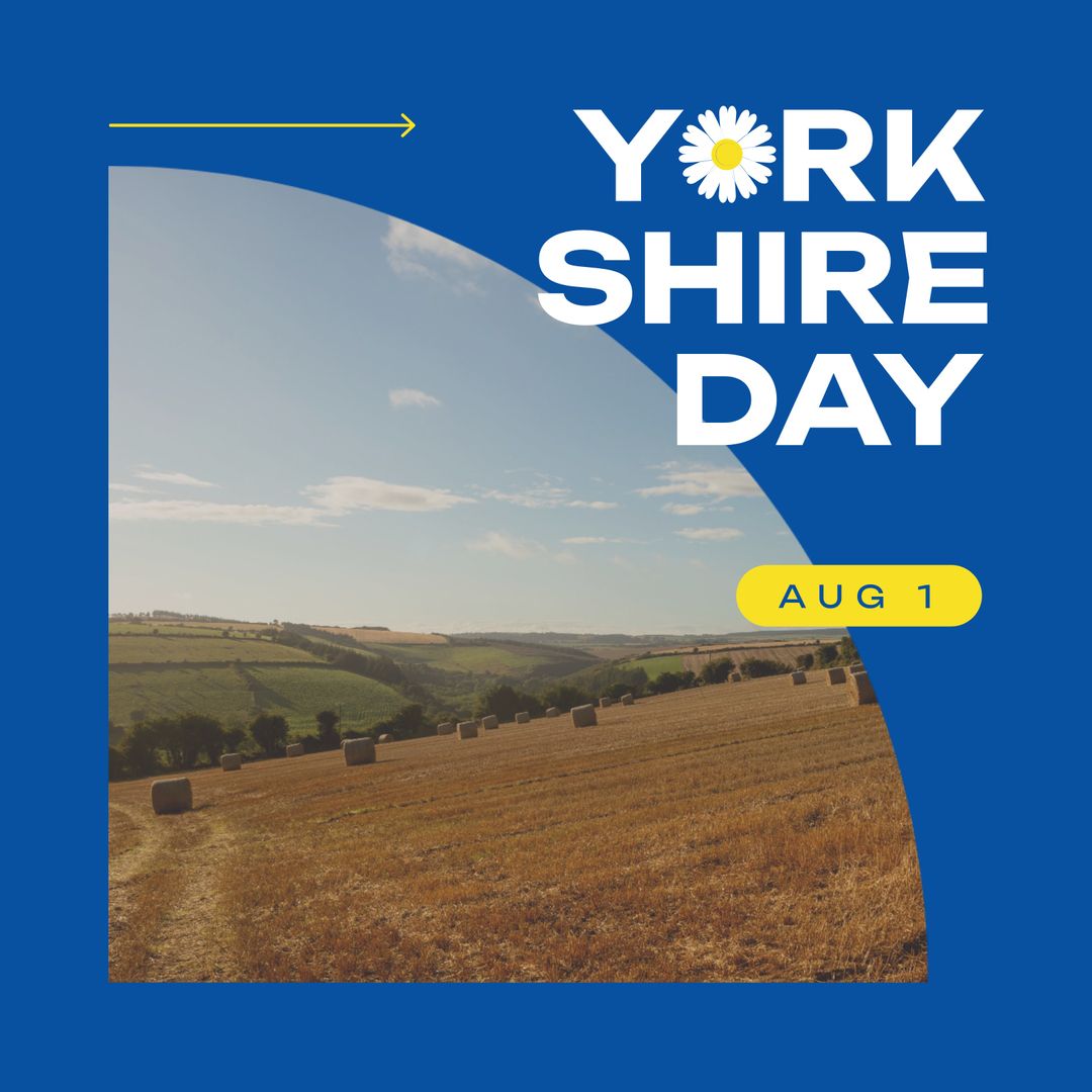 Yorkshire Day Celebration Banner with Scenic Farmland