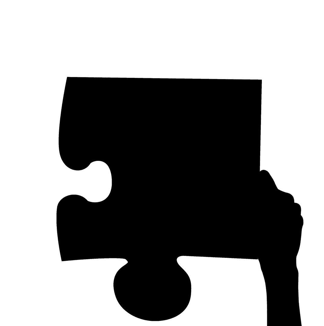 Hand Holding Puzzle Piece Silhouette, Transparent Effect