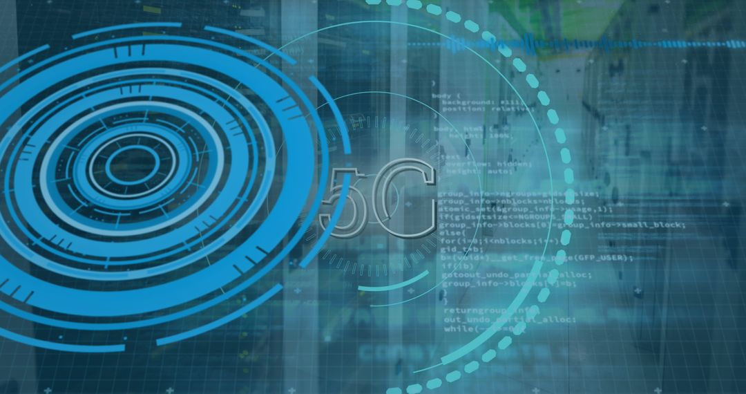 Futuristic 5G Technology and Digital Interface Networking Art