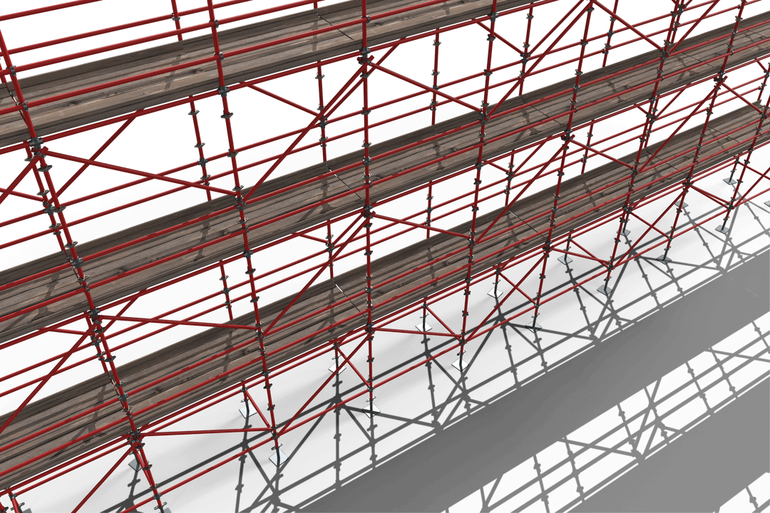 High Angle Illustration of Transparent Construction Scaffolding